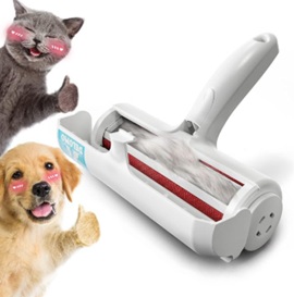 Reusable pet hair remover compared with lint rollers for removing pet hair from couches, furniture, and carpets