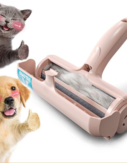 Reusable pet hair remover tool designed to remove pet hair from couches, sofas, and upholstered furniture.